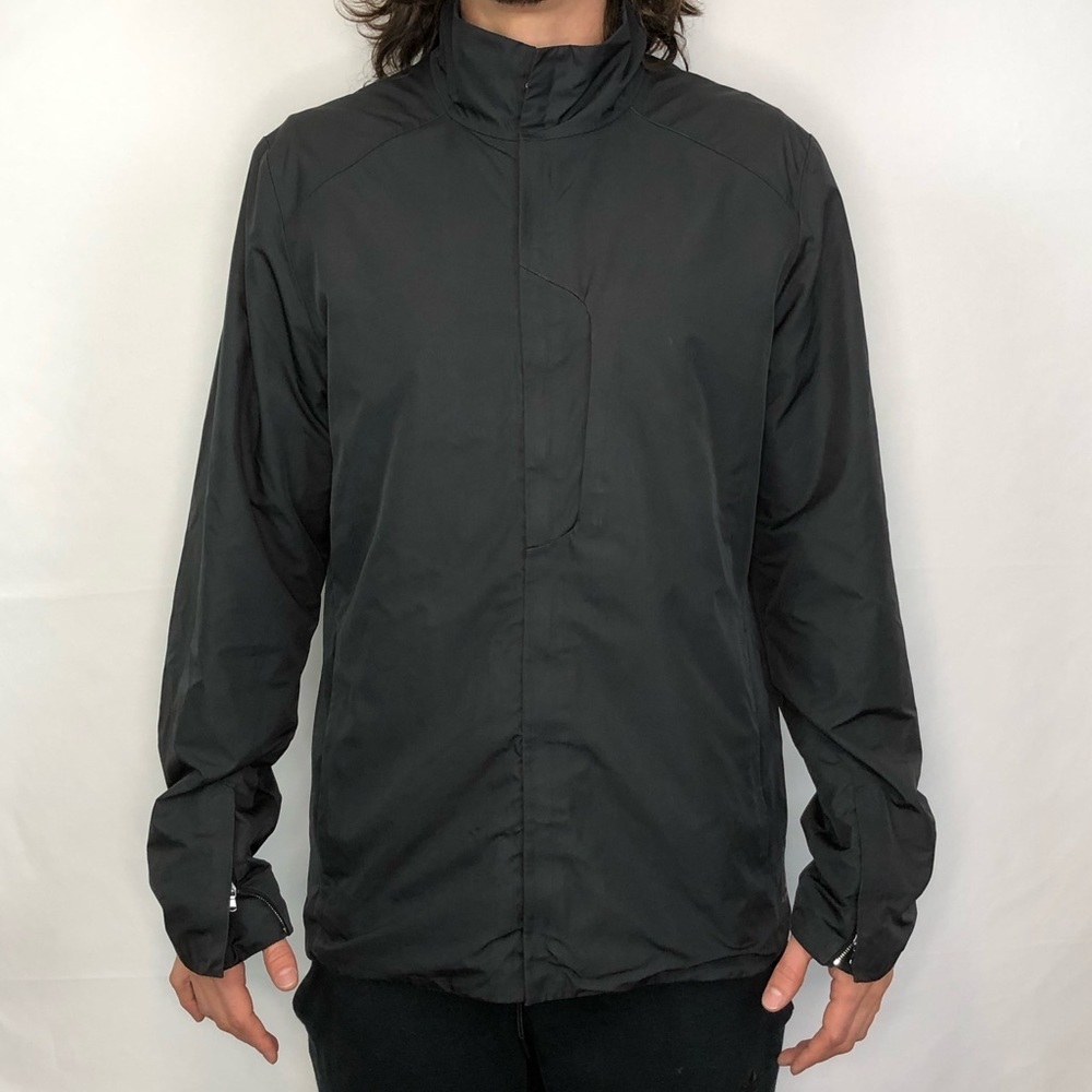 Aether black zip up waterproof jacket L